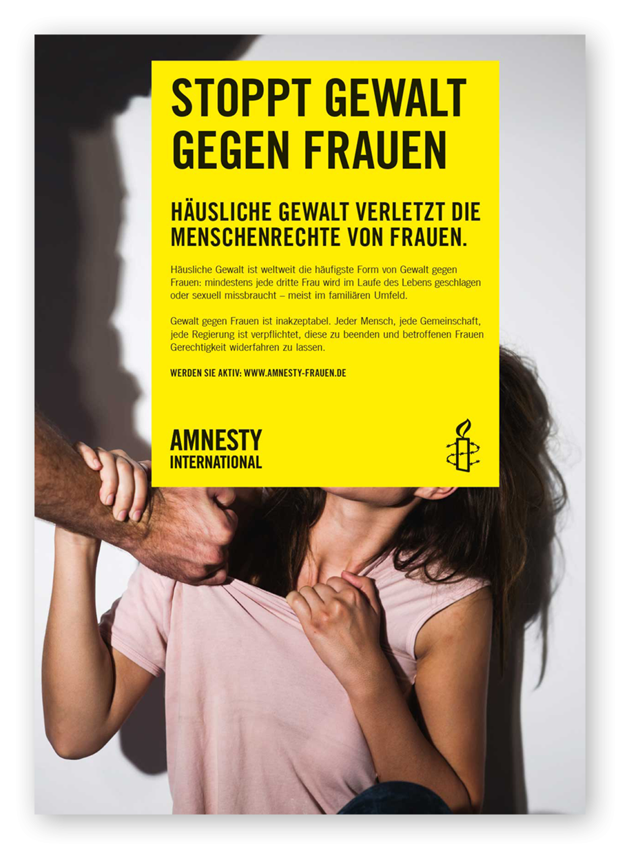Amnesty International Plakat "Stoppt Gewalt gegen Frauen 1"