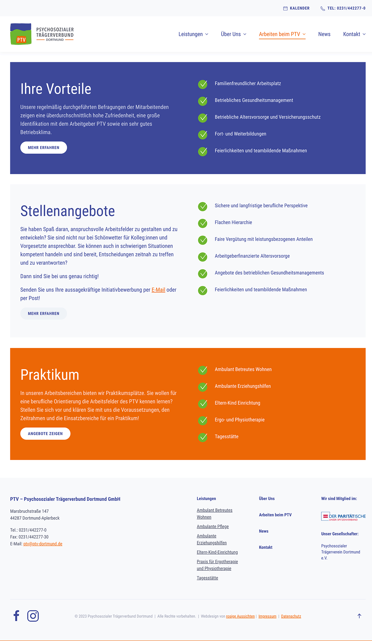 PTV-Dortmund  :  Arbeiten beim PTV